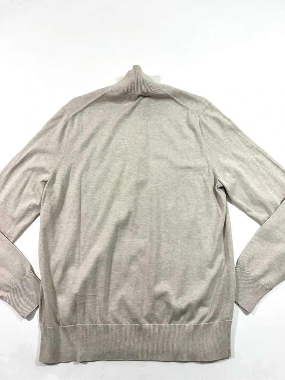 New Brooks Brothers Supima Cotton Quarter Zip Sweater Ivory